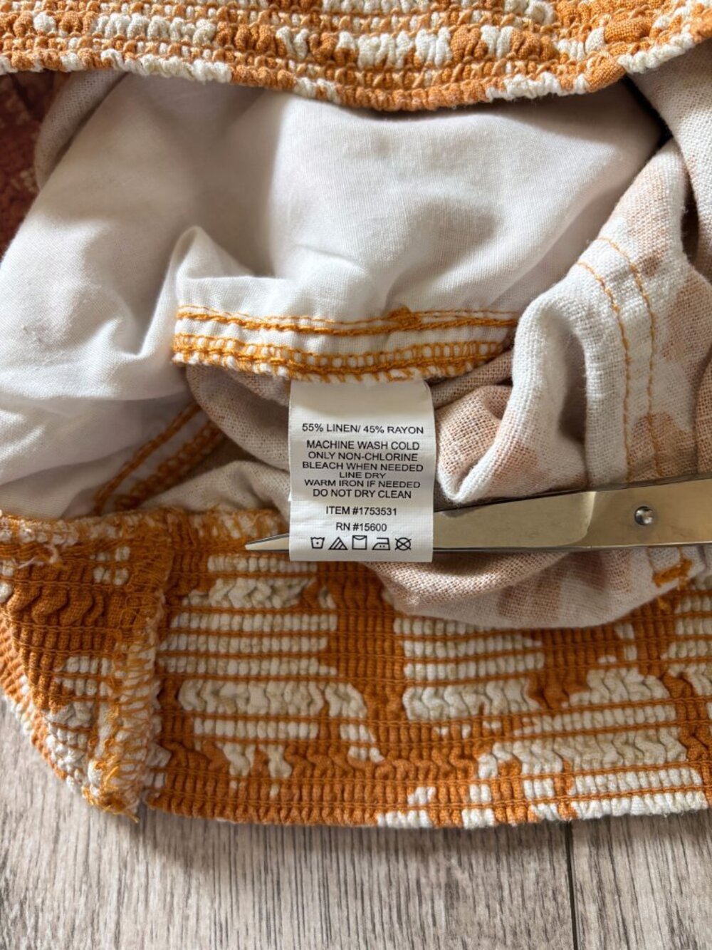 Briggs Linen Blend Floral High Waist Pull On Shorts Orange Womens Medium Boho - Picture 8 of 11
